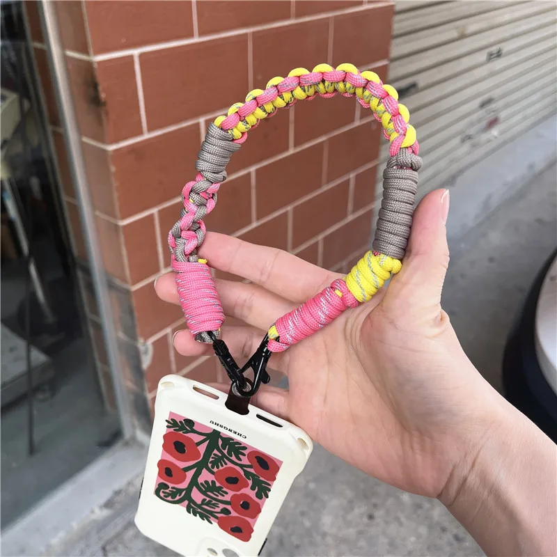 Chain for Mobile Phone Accessories Hand Made Strap for Handbags Contrasting Colors Wrist Strap Anti-lost Telephone Clip Lanyard