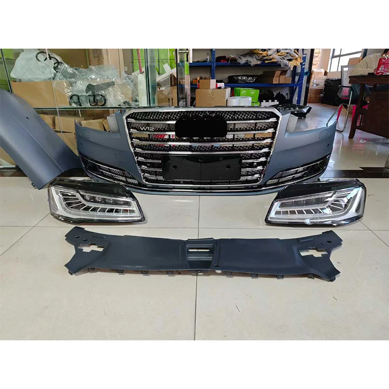 

A8 D4 Pre-Facelift (2011-2014)TO D4.5 W12-Style Front Bumper with Grill Upgrade Front Grill Bumper Conversion BodyKit W12 Style