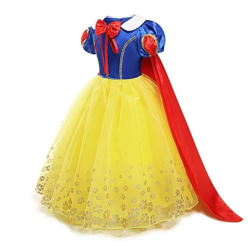 Disney Kids Girl Dress Snow White Fancy Dresses Children Party Cosplay Princess Costume Bow Patchwork Role Playing Frocks Outfit