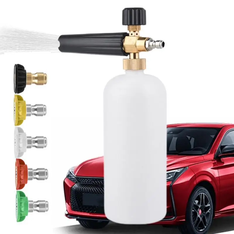 

Car Foam Sprayer Car Washing Snow Foam Cannon Spray Bottle 1L Adjustable Foam Sprayer With 1/4 Quick Connector For Car Detailing