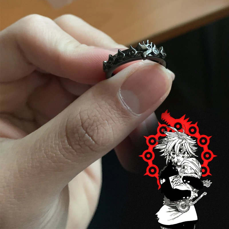 Meliodas Elizabeth Liones Diane Ban Harlequin Popular Anime Two-dimensional Peripheral Character Same Style Cos Adjustable Ring