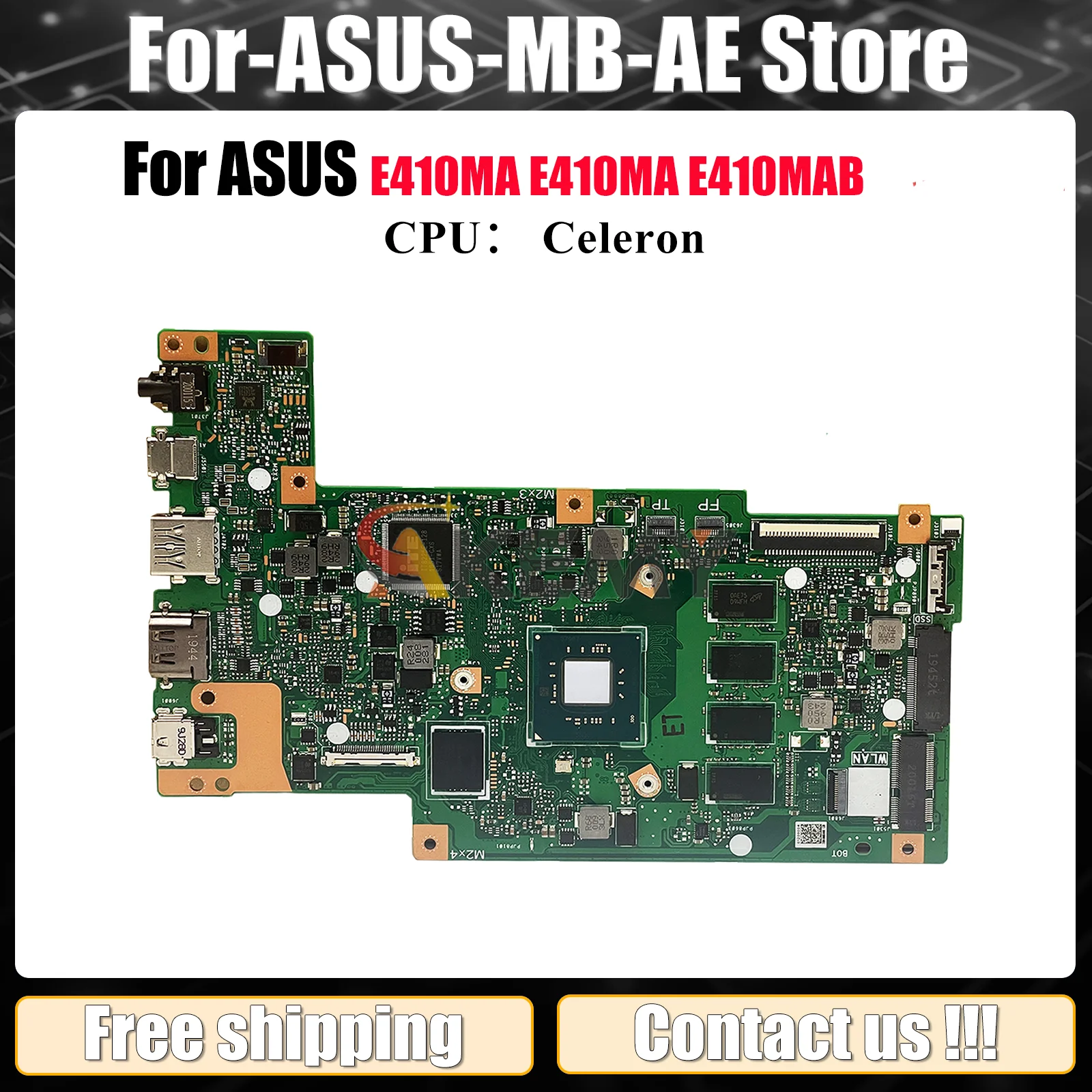 

E410MA Материнская плата для ноутбука ASUS EeeBook E410M E410MA E410MAB Материнская плата для ноутбука с процессором Celeron 100% тестирование ОК быстрая доставка