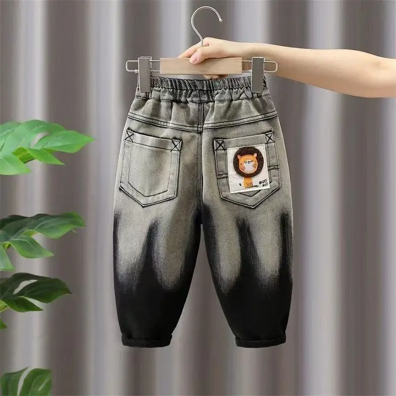 

Boys' Spring and Autumn Jeans New Style Boys' Street Explosion Gradient Casual Pants Children's Versatile Straight Leg Pants