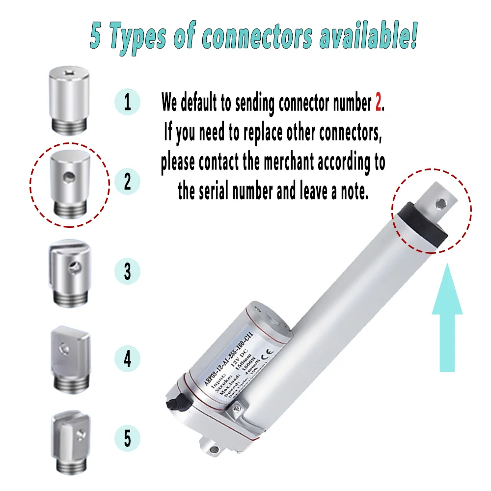 محرك كهربائي بقضيب دفع DC12V/24V دفع عالي 100 كجم السكتة الدماغية 100/300/500 مللي متر المحرك الخطي لمعدات التشغيل الآلي