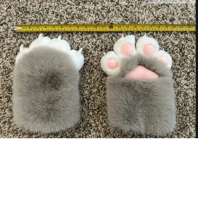 かわいい漫画コスプレ衣装手袋毛皮の着ぐるみキグルミぬいぐるみ猫の足手袋きしむ音付きキグルミコスプレ小道具子供ギフトハロウィン