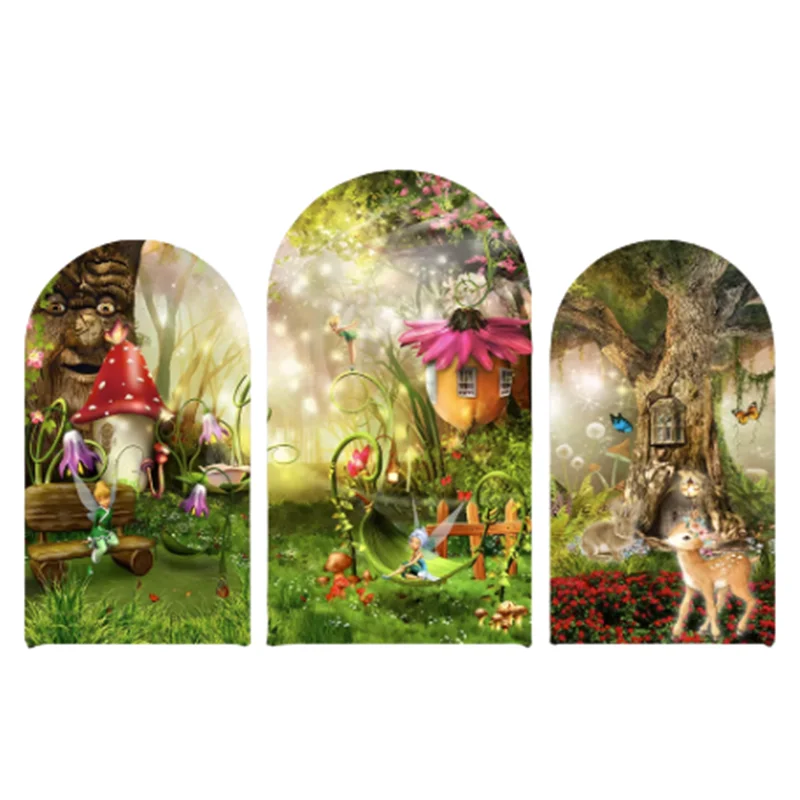 Tinker Bell Wonderland Arch Cover Photo Backdrop Background For Photography Wedding Birthday Party Decoration Celebrate Props