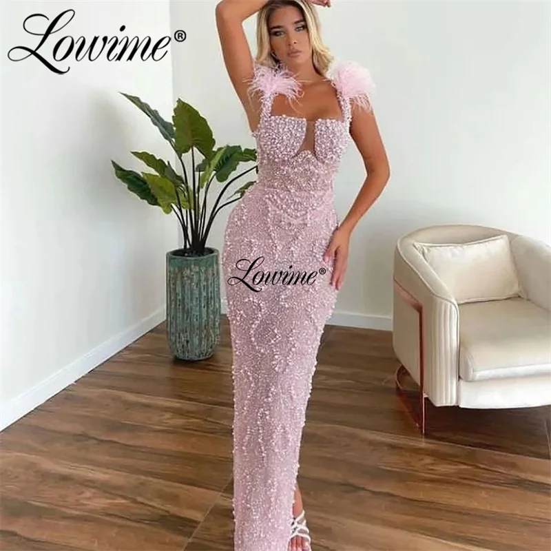 Lowime pena laranja frisado vestido de festa das mulheres vestidos de noite 2022 vestido de ocasião de casamento personalizar longos vestidos de baile robe soiree