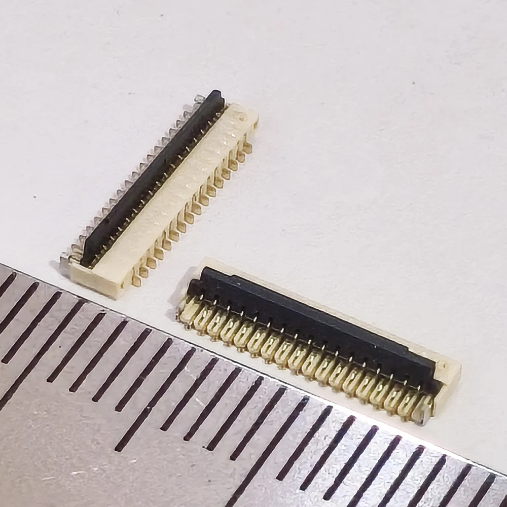 20 Stück FPC-Stecker 0,3 mm Rastermaß Flip-Typ Bodenkontakt 1,0H Ultra-Dünn 17P-71P Doppelreihige Versetzte Flachkabel-Buchse – Detail 6