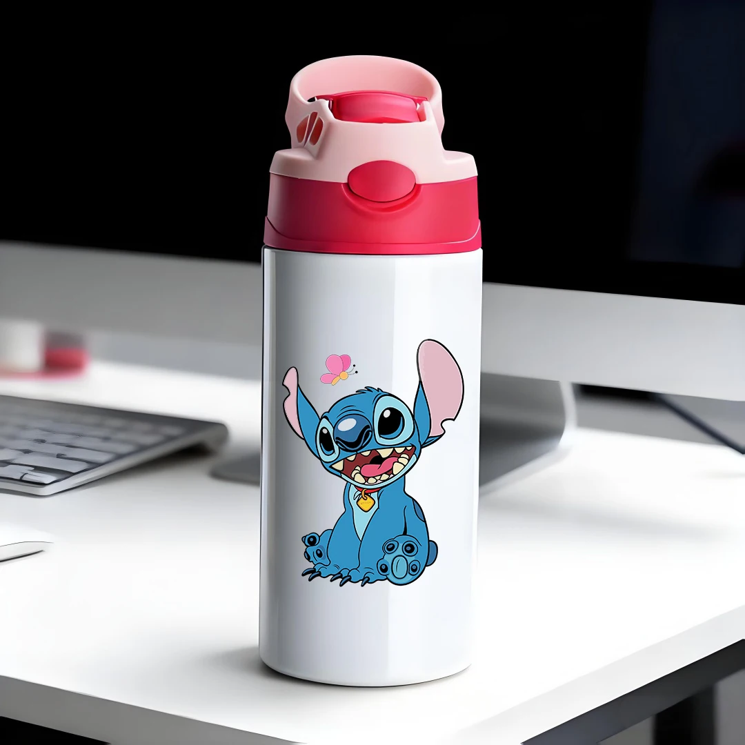 

Disney Mickey Mouse Insulated Straw Cup Stich Cartoon Design 304 Stainless Steel Kids Water Bottle New Year Gift