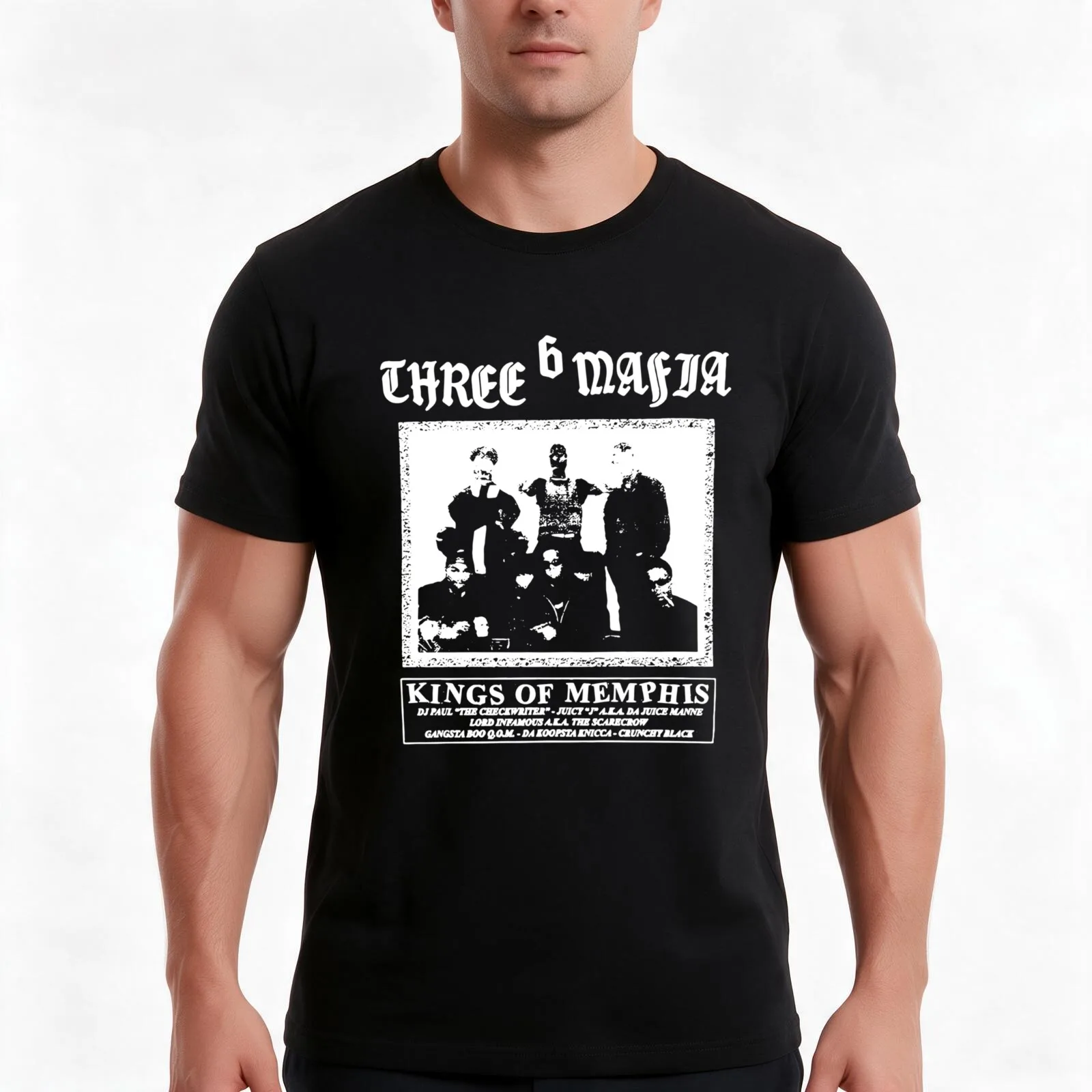 Three-6-mafia-kings-of-memphis T-Shirt Summer Casual Cotton Tee Oversized Streetwear Tops Vintage Graphic Print 100% Cotton