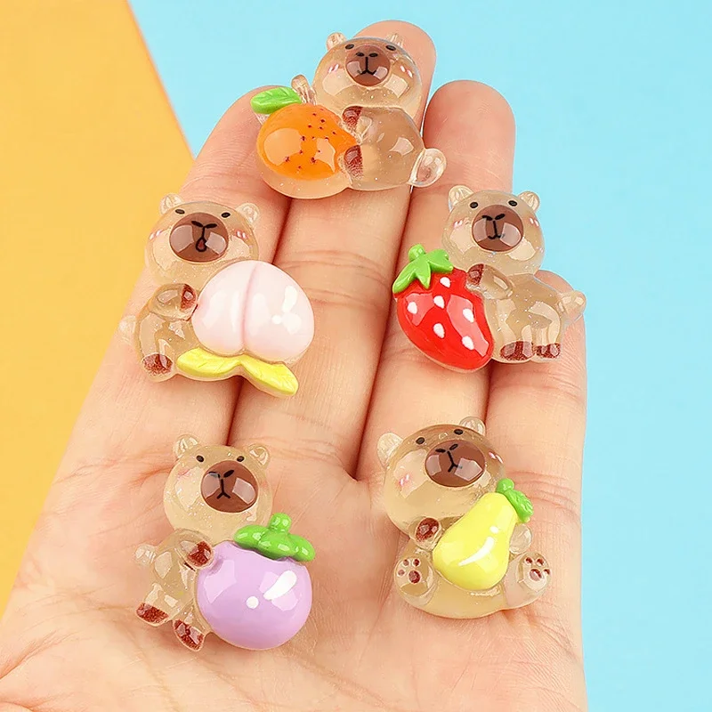 Cute Luminous Bear Resin Diy Crafts Materials Craft Material Flatbacks Figures Flatback Kawaii Accessories Mini Decor Figurine