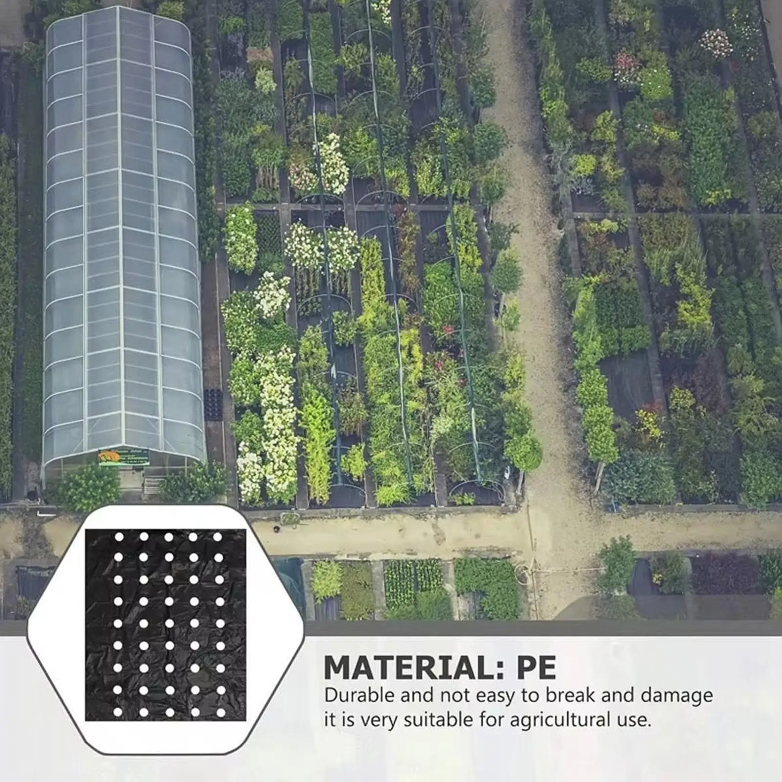 

Черный Pe Mulch, инструмент для посадки, дышащий с отверстием для посадки, сельскохозяйственная пленка для посадки сорняков, барьер для уличной моркови