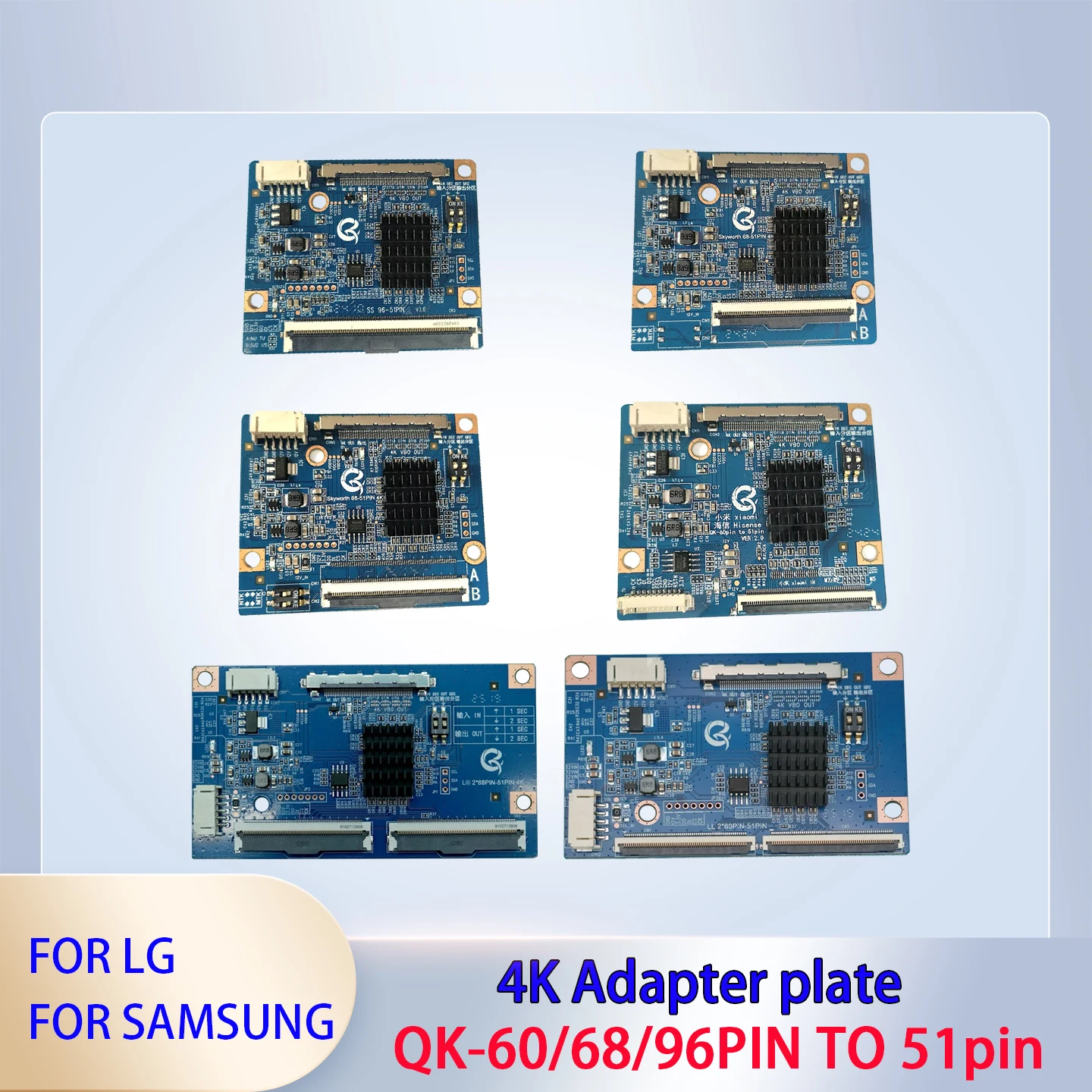 QK-68PIN TO 51pin 4K QK-60PIN TO 51 Pin QK-96PIN TO 51 pin Support 3-in-1 motherboard for LG 2X60P 2X68P 51PIN 4K Adapter plate