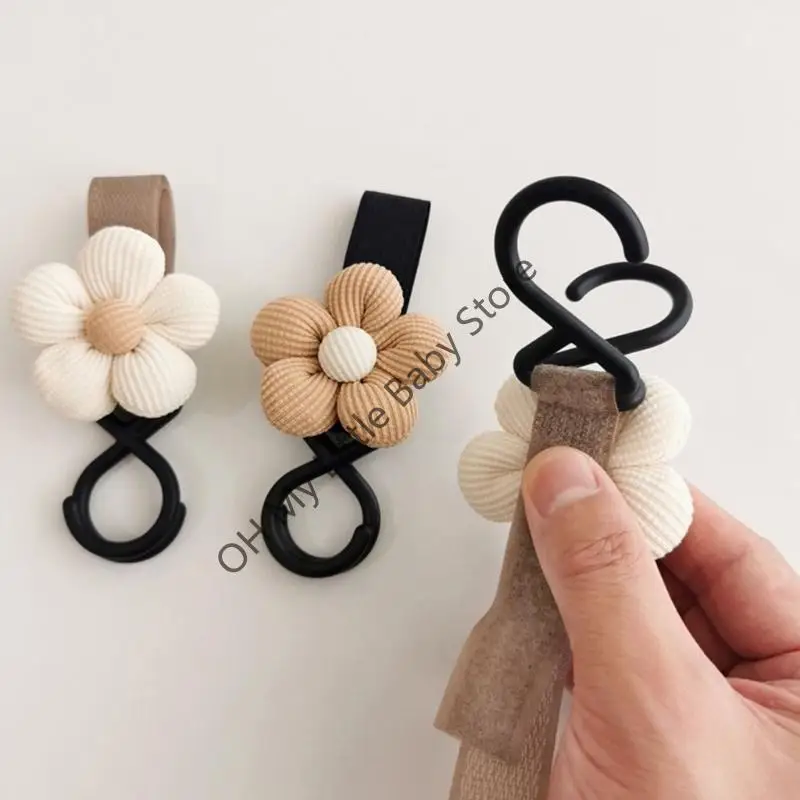 

M76C Convenient Baby Stroller Hook Floral Designs Versatile Pushchair Hook Hanger