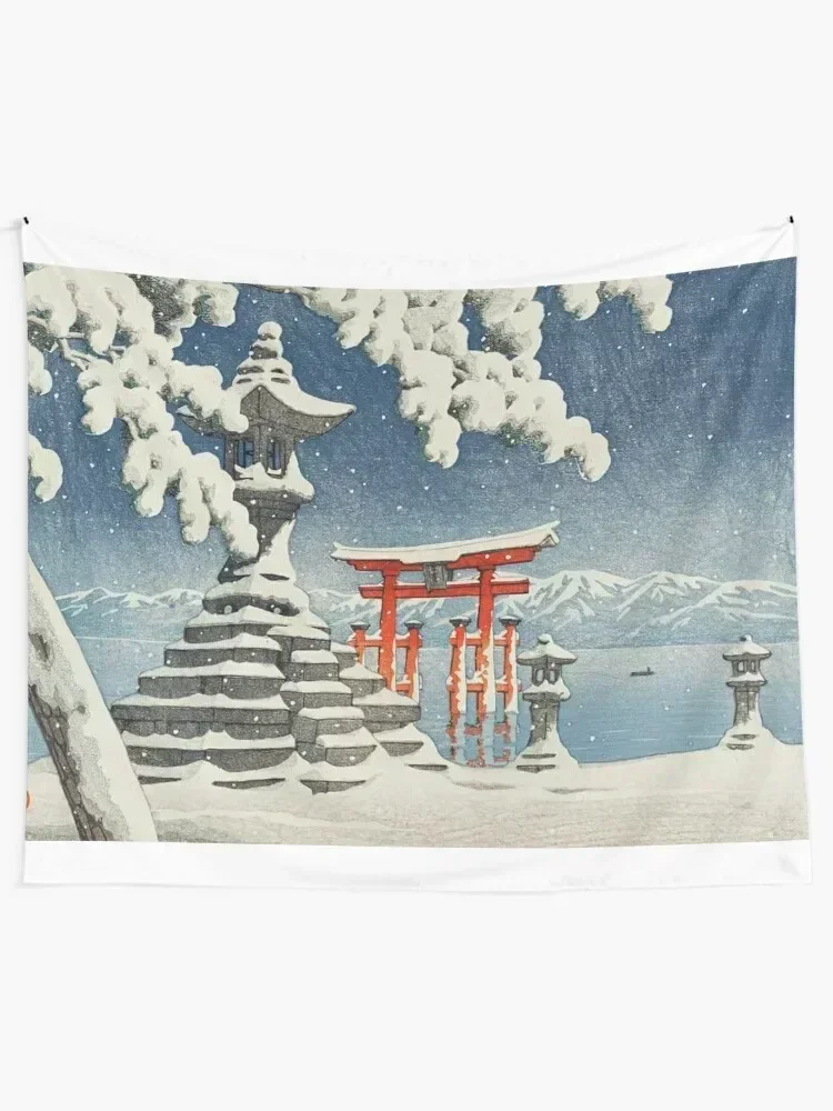 Japanese Print - The red torii - Kawase Hasui - 1932 Tapestry Christmas Decoration Decoration Bedroom Wall Decorations Tapestry