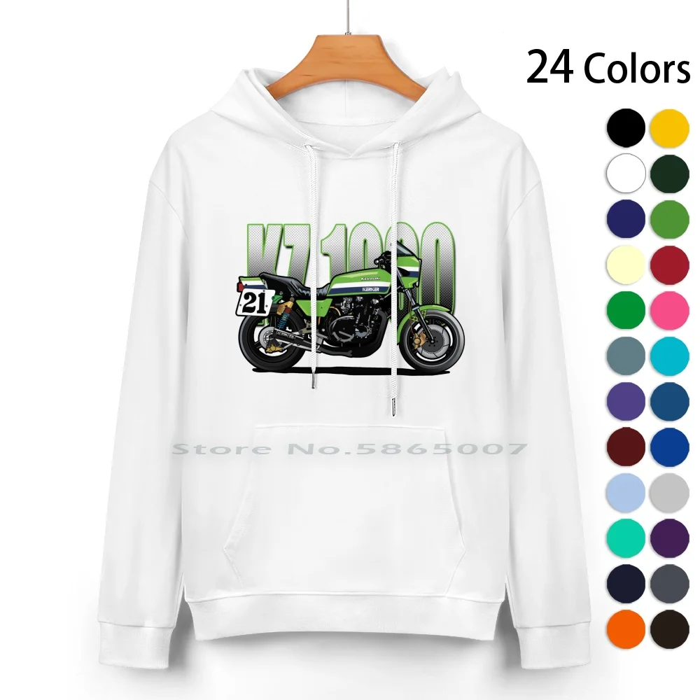 Kz 1000 Pure Cotton Hoodie Sweater 24 Colors Kz1000 Eddie Lawson Superbike 100% Cotton Hooded Sweatshirt For Women Men Unisex