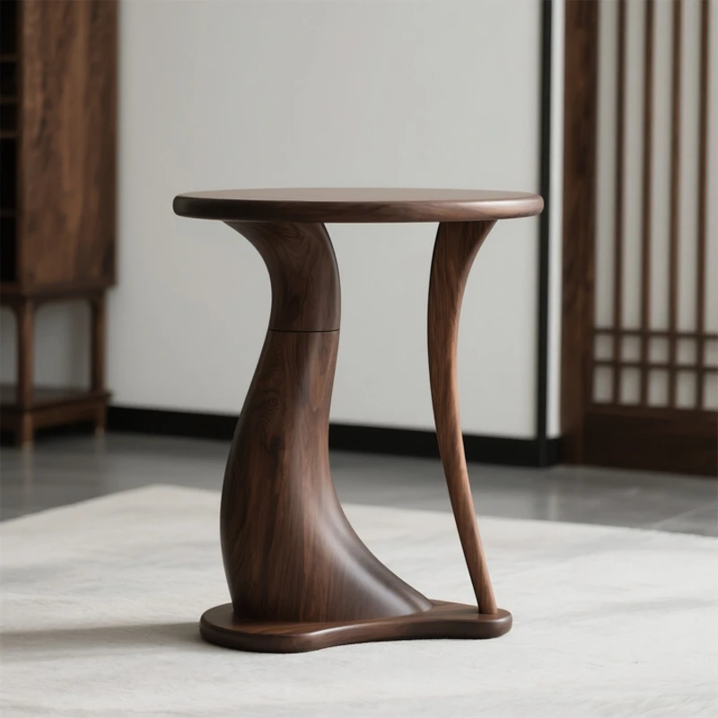 North American black walnut edge table, living room sofa side table, all solid wood small coffee table, bedroom bedside rack