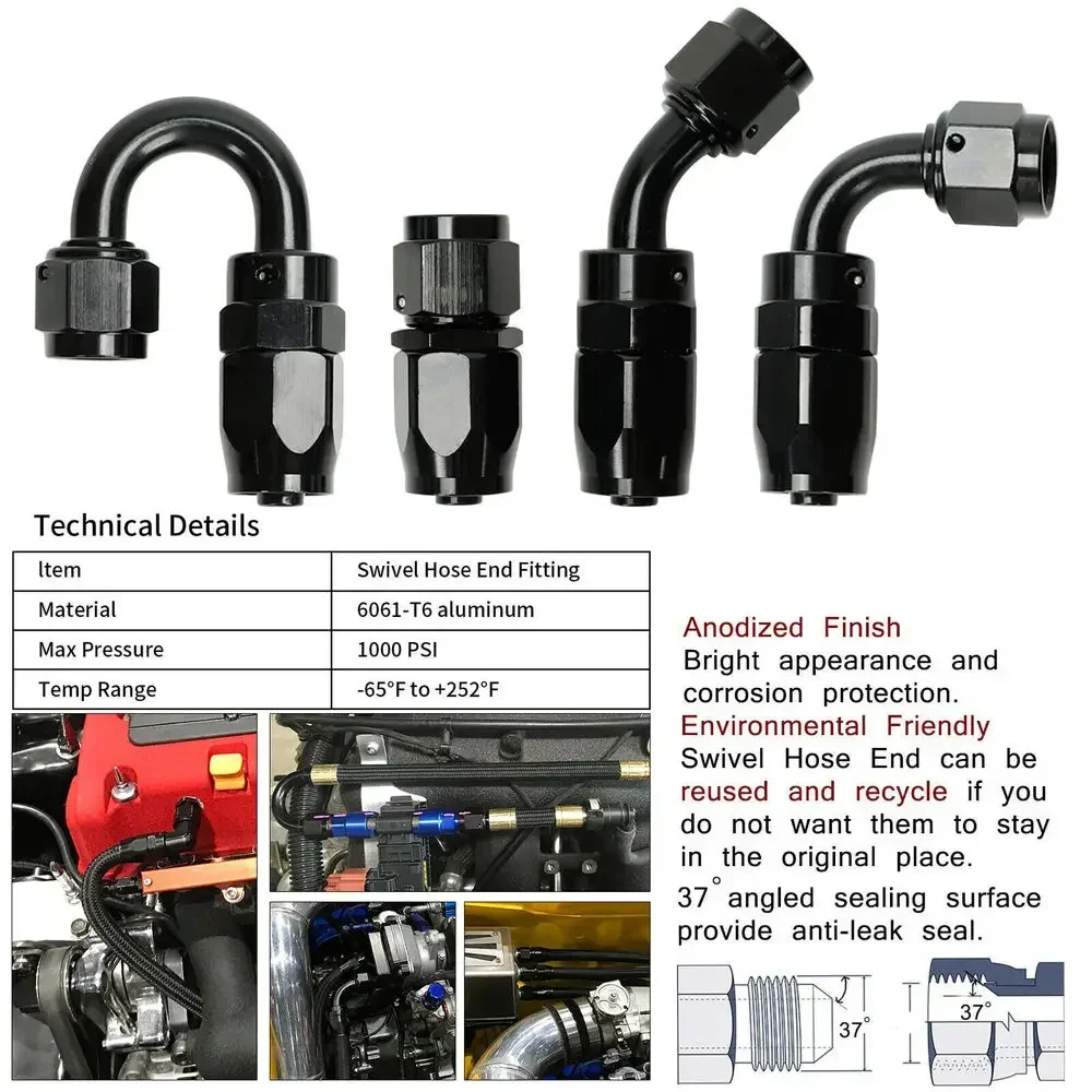 Durable 3M/10ft AN6 Stainless Steel Braided Fuel Hose Assembly with 6AN Fittings, Suitable for Oil and Gas - view 5