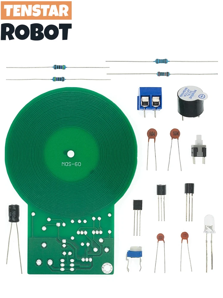 JS-60 DIY zestaw wykrywacza metali DIY zestaw elektroniczny DC 3 V-5 V 60mm bezdotykowy moduł płytki czujnika część metalowa — zdjęcie 2