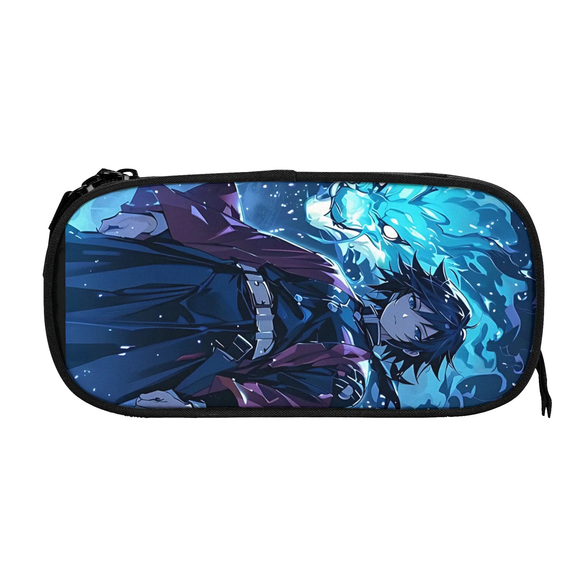 Large Capacity Bags for Child Cartoon Muichiro Tokito Sword Draw Graphic Demon Slayer School Pencil Bag for Boys Gilrs Kids