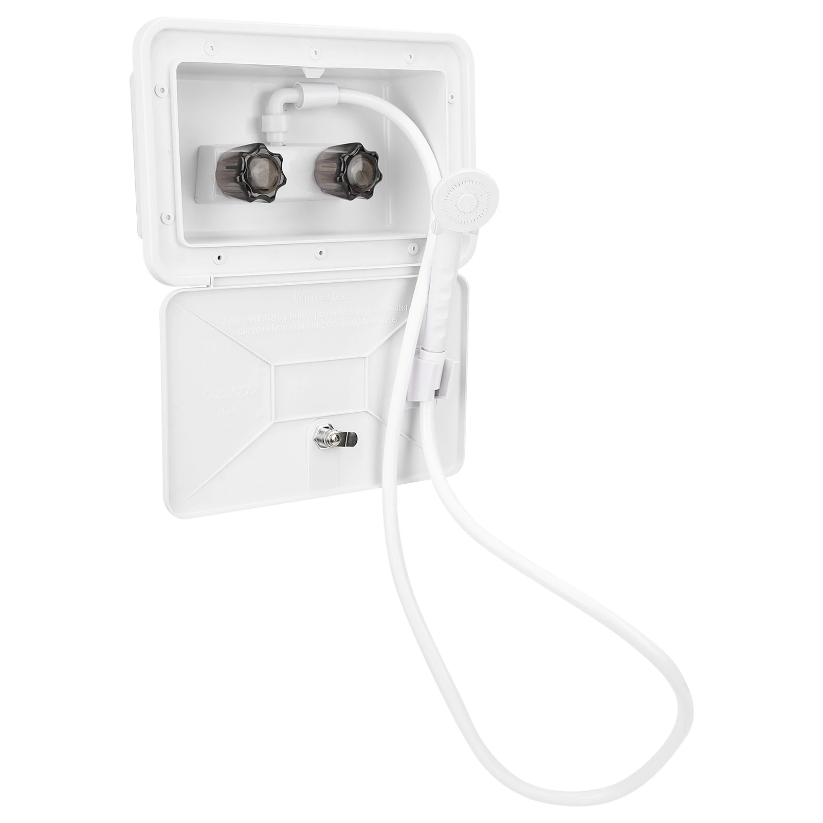 طقم صندوق دش خارجي RV ، طقم غسيل خارجي مع قفل ، قارب ، يخت ، عربة التخييم ، منزل متنقل