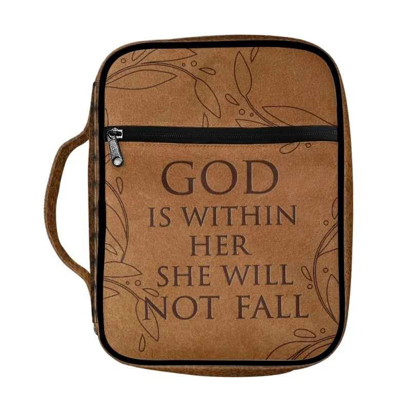 Personalized Bible Cover Case Floral Bible Bag For Man Stylish Functional Portable Bible Carrying Case Pockets Zipper Study