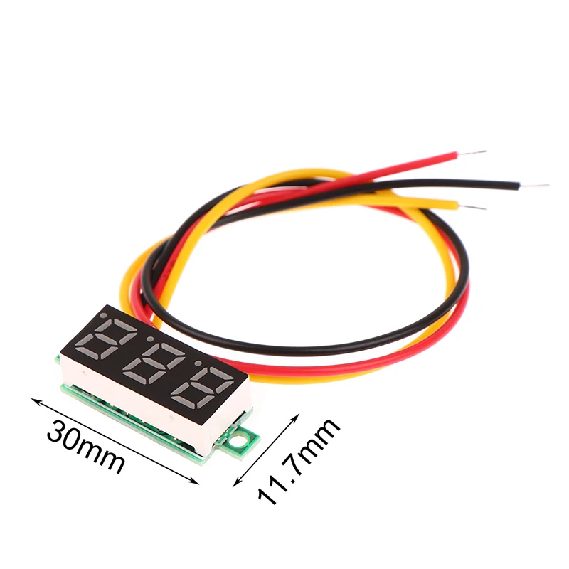 1PC 0.28 Inch DC LED Digital Voltmeter Digital Display Adjustable Three-Wire DC 0-100V Voltage Meter Car Mobile Voltage Tester