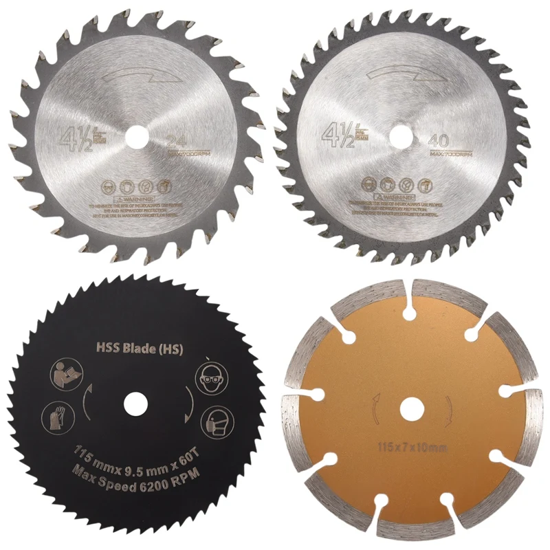 115X10mm Multi-Function Carbide Saw Blade Plastic Cutting Blade Set Of 4