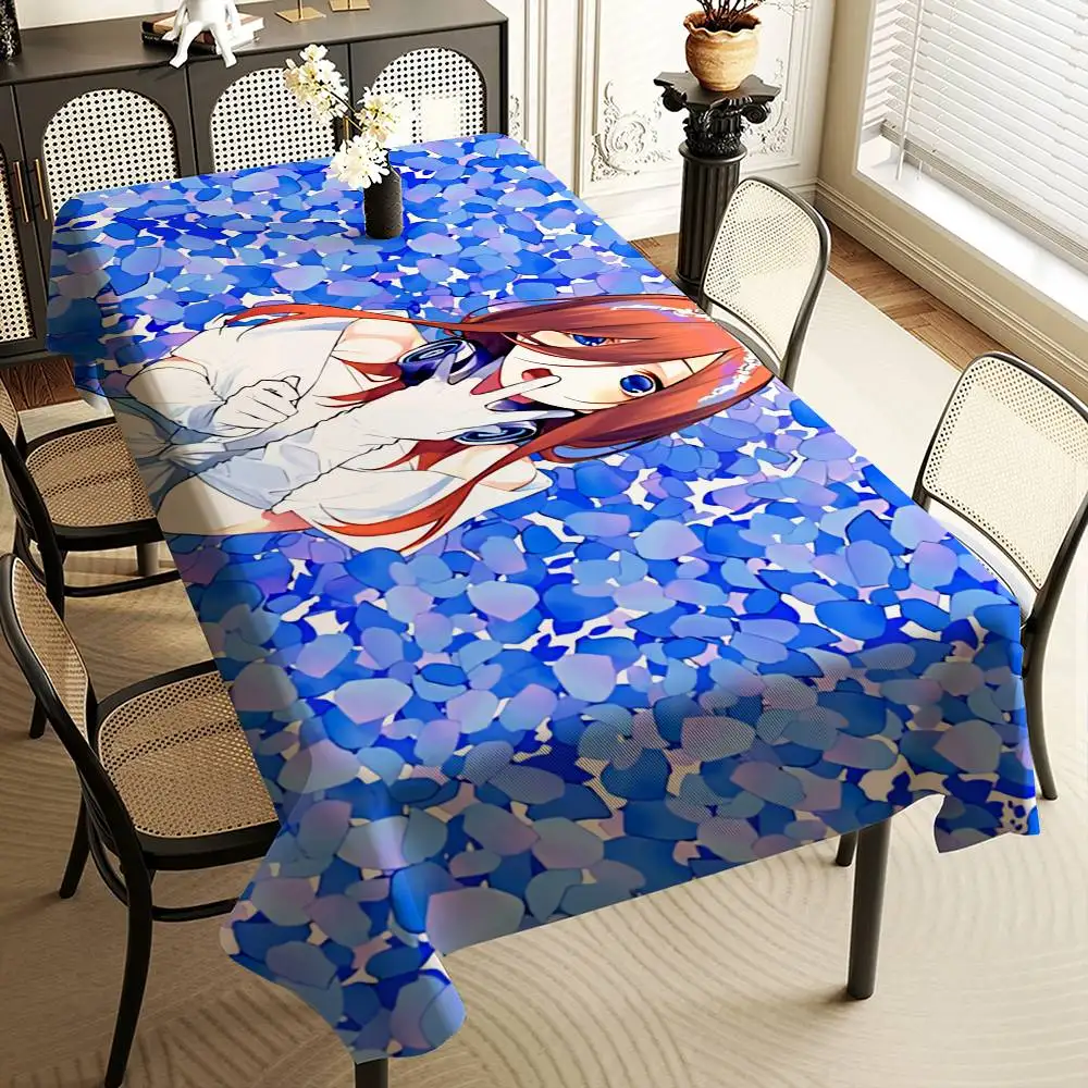 Anime The Quintessential Quintuplets Rectangle Tablecloths Printed Table Cloth for Farmhouse Holiday Wedding Party Dining Table