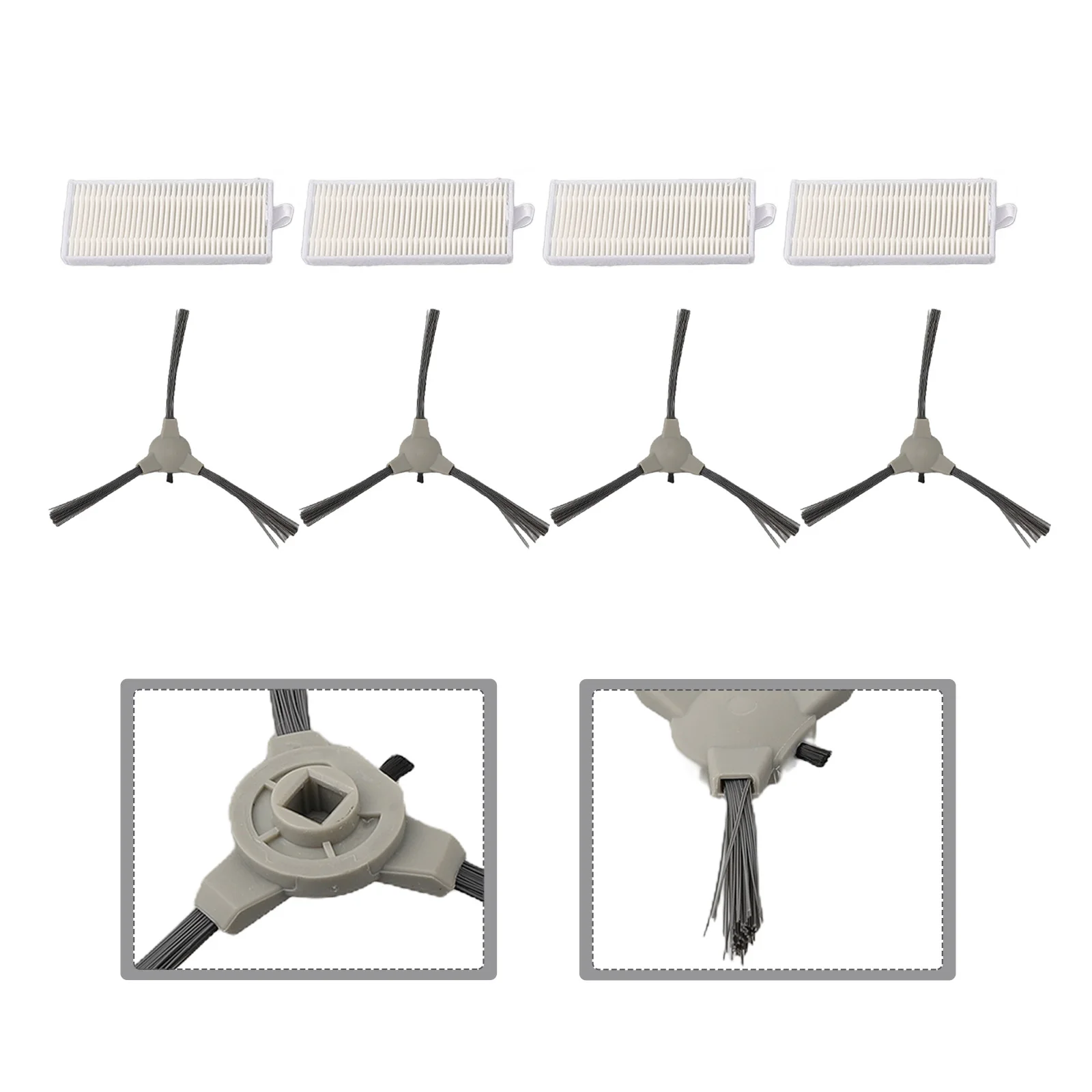 6/4 *Filters + 10/6* Side Brushes For ROPVACNIC A1 Robot Vacuum Cleaner Efficiently Captures Dust Household Cleaning Tools