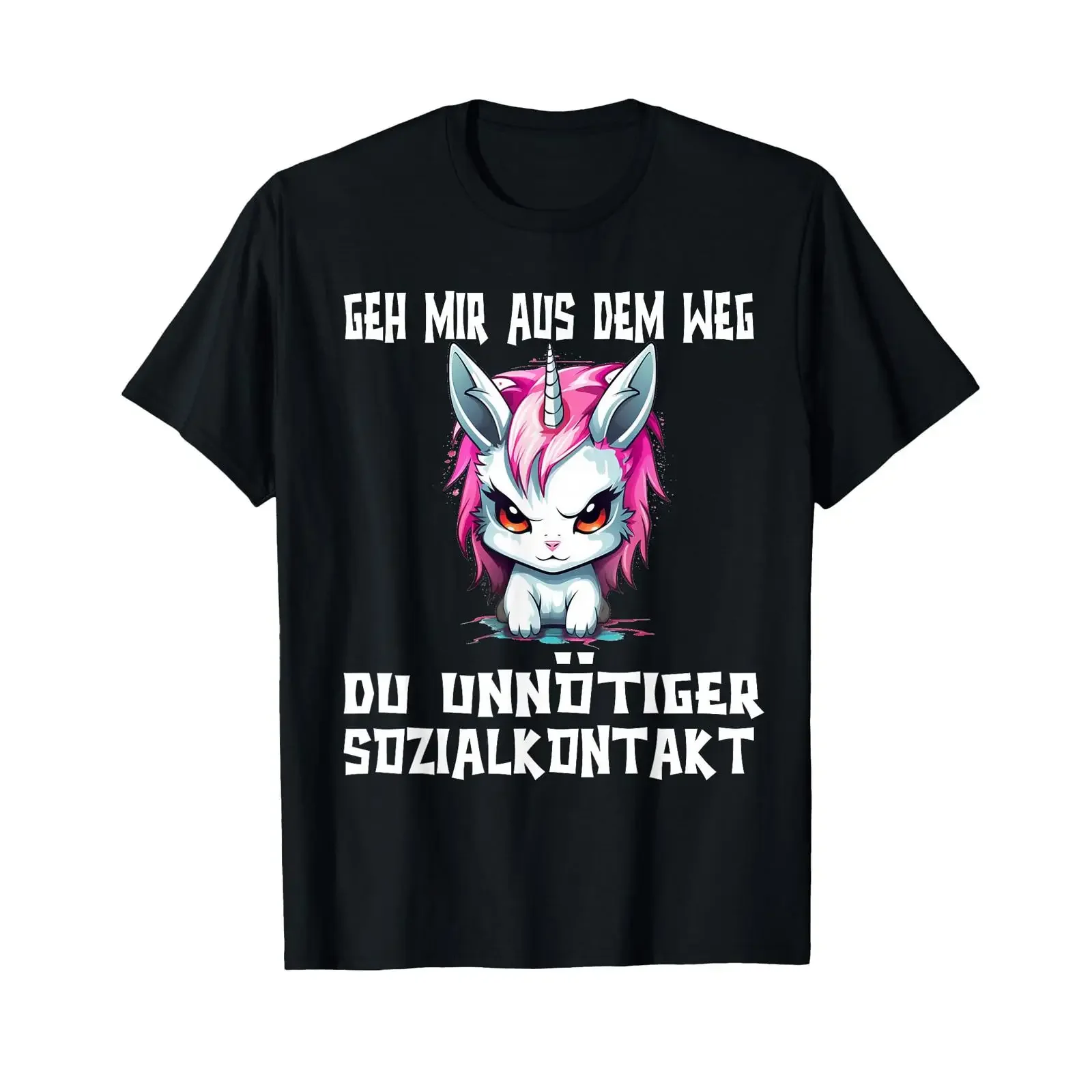 Get out of my way you unnecessary social contact unicorn T shirt vintage Washed Versatile fashion Top For Everyday Wear