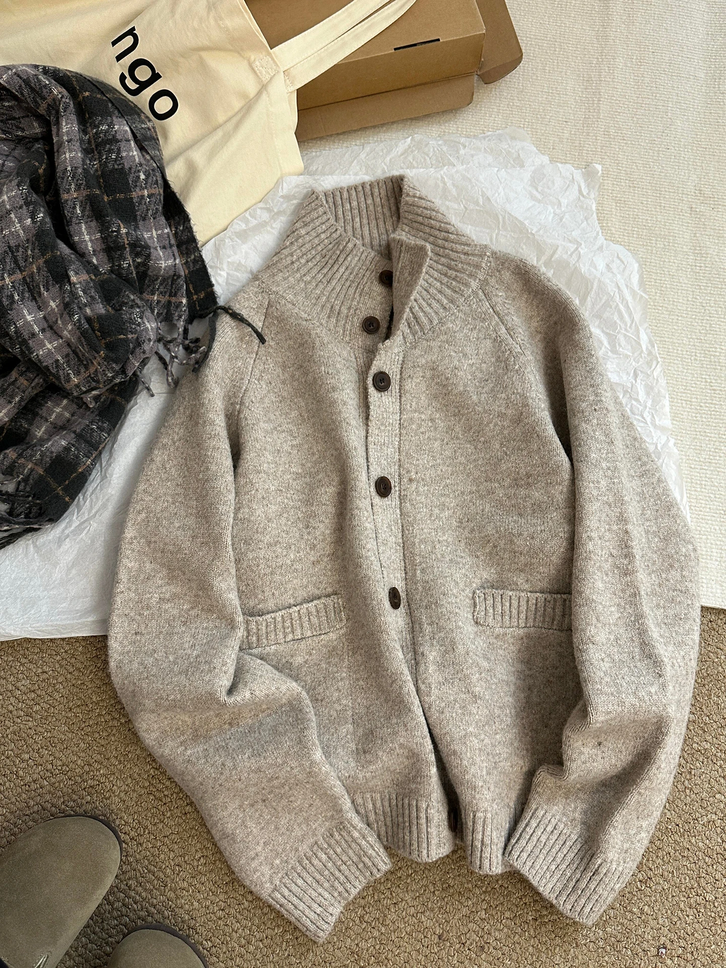 

Мужской вязаный кардиган-жакет Olive een Open Cardigan Sweater для осени и зимы, высококачественный, в стиле Cleanfit, для расслабленного образа