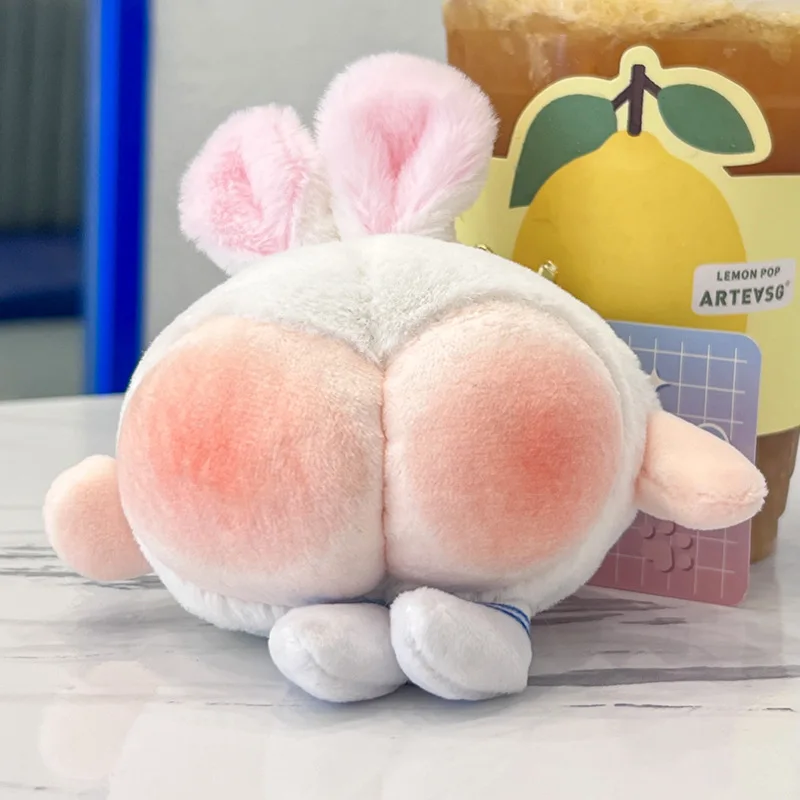 Q Version Rabbit Ear Car Key Chain Pendant Plush Funny Butt Bag Hanging Accessories Couple Small Gift Doll Machine Doll