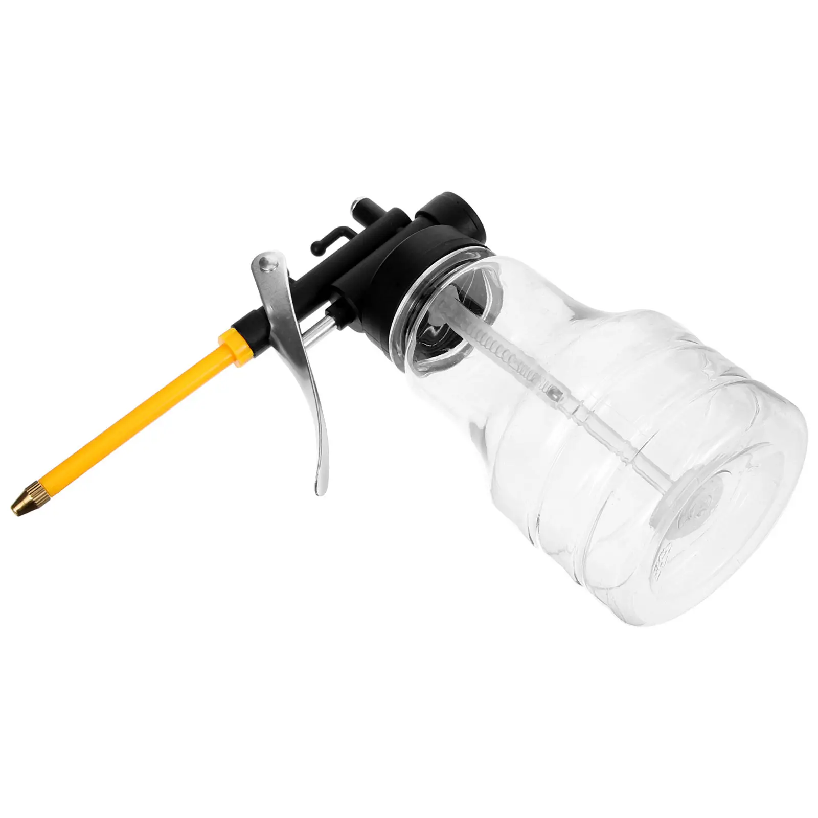 Oil Can Pump Oiler 250Ml Transparent Body Adjustable Hose Angle Fine Workmanship for Mechanical Bicycle Car Maintenance