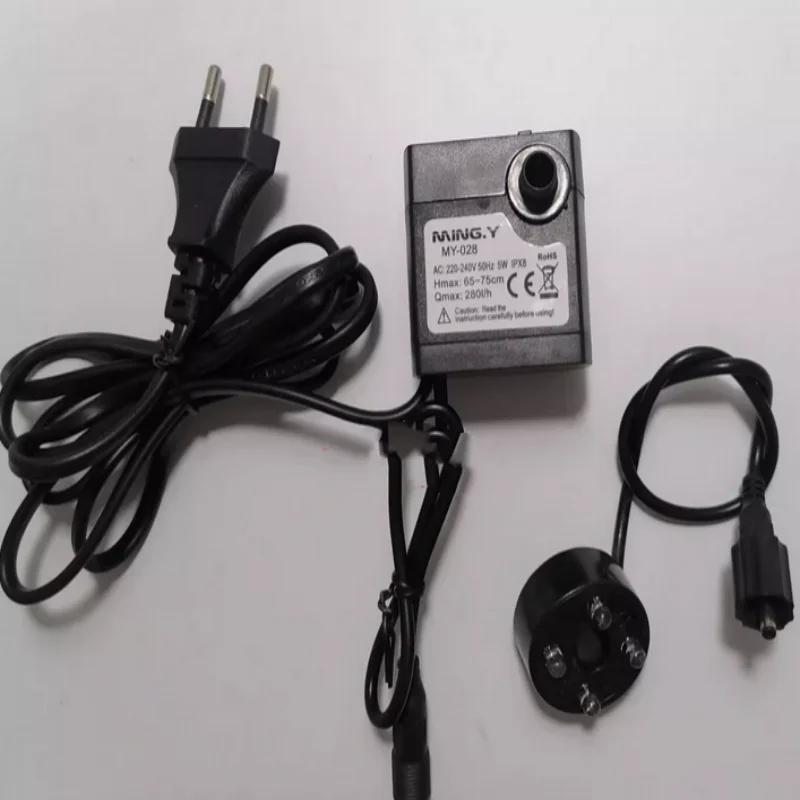 Submersible Fountain Water Pump With LED Light 50GPH 5W(4 LED), Black Water Pump for Water Feature Pond Fish Tank Sump
