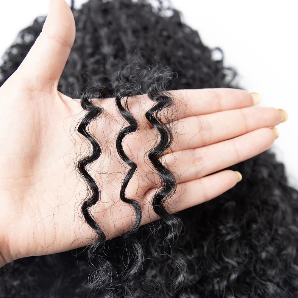 مجعد الاصطناعية الرباط ذيل حصان الأفرو مجعد الاصطناعية ذيل حصان الشعر اللون الطبيعي الاصطناعية ذيل حصان مقاومة للحرارة الشعر #6