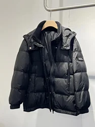 Black Hooded Down Coat