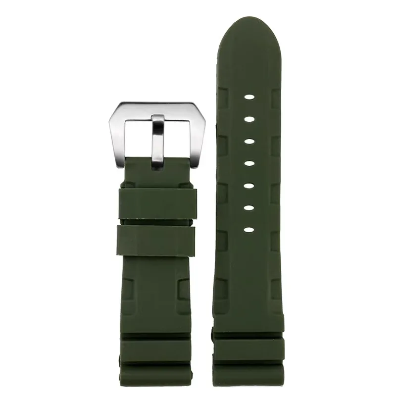 Watch Band For Panerai SUBMERSIBLE PAM 111 441 616 Soft Silicone Rubber Men Watch Strap Watch Accessories Bracelet 22mm 24mm