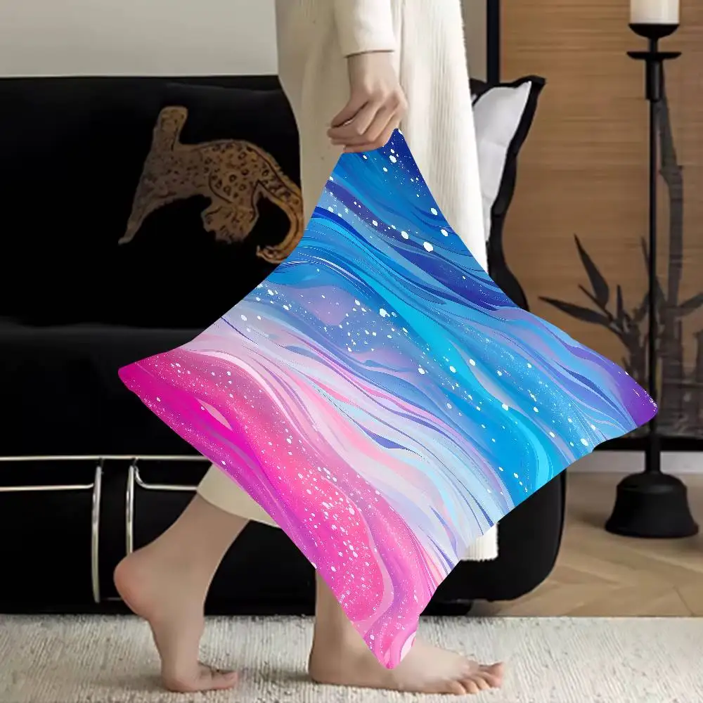

Blue - Pink Wave Flow Pillow Gift Home Office Decoration Pillow Bedroom Sofa Car Cushion CoverPillow Case