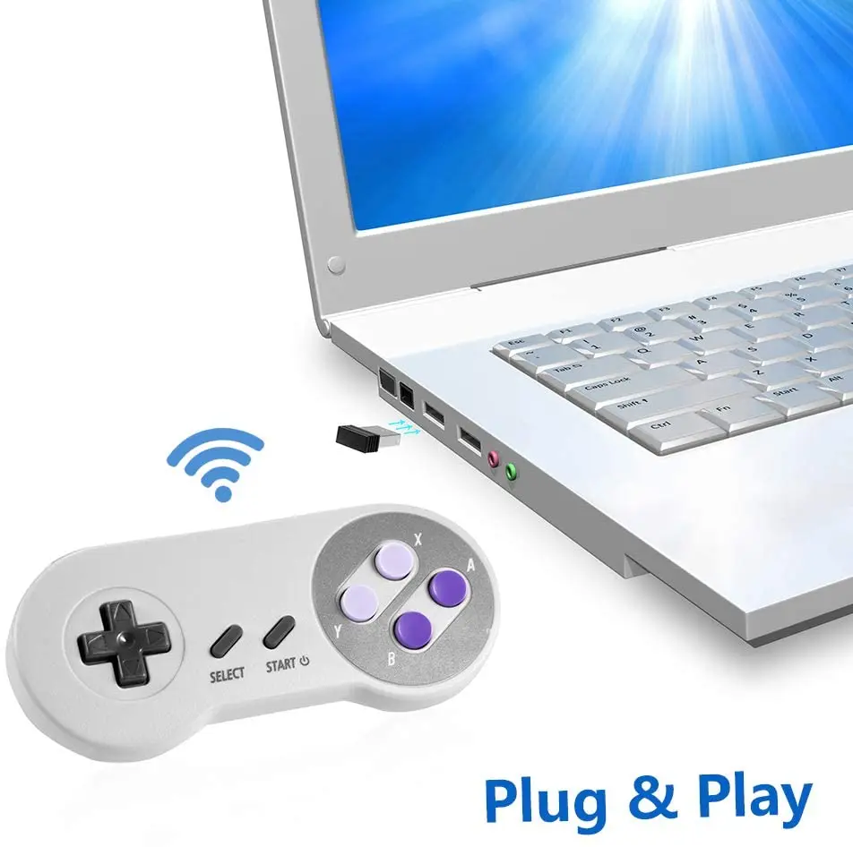 2.4GHz USB Gamepad Classic Game Controller Joypad for Windows Laptop PC Mac Raspberry PI System