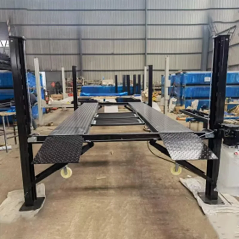 CE Certified 4000kg Capacity Mobile Car Lift  4 Post Hydraulic Auto Parking Lift Sale Certified Four Post Vehicle Hoist