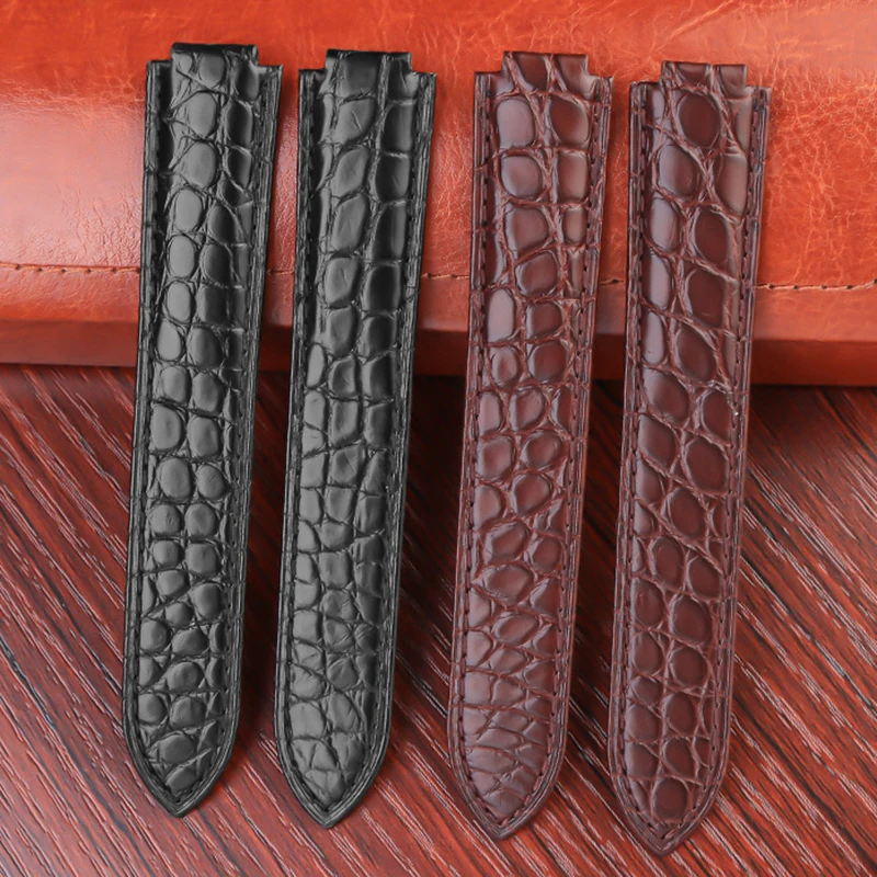 Crocodile leather watch strap For Cartier blue balloon WSBB0025 W69012Z4 14-8mm 16-8mm 18-11mm 20-12mm 22-14mm convex watchband