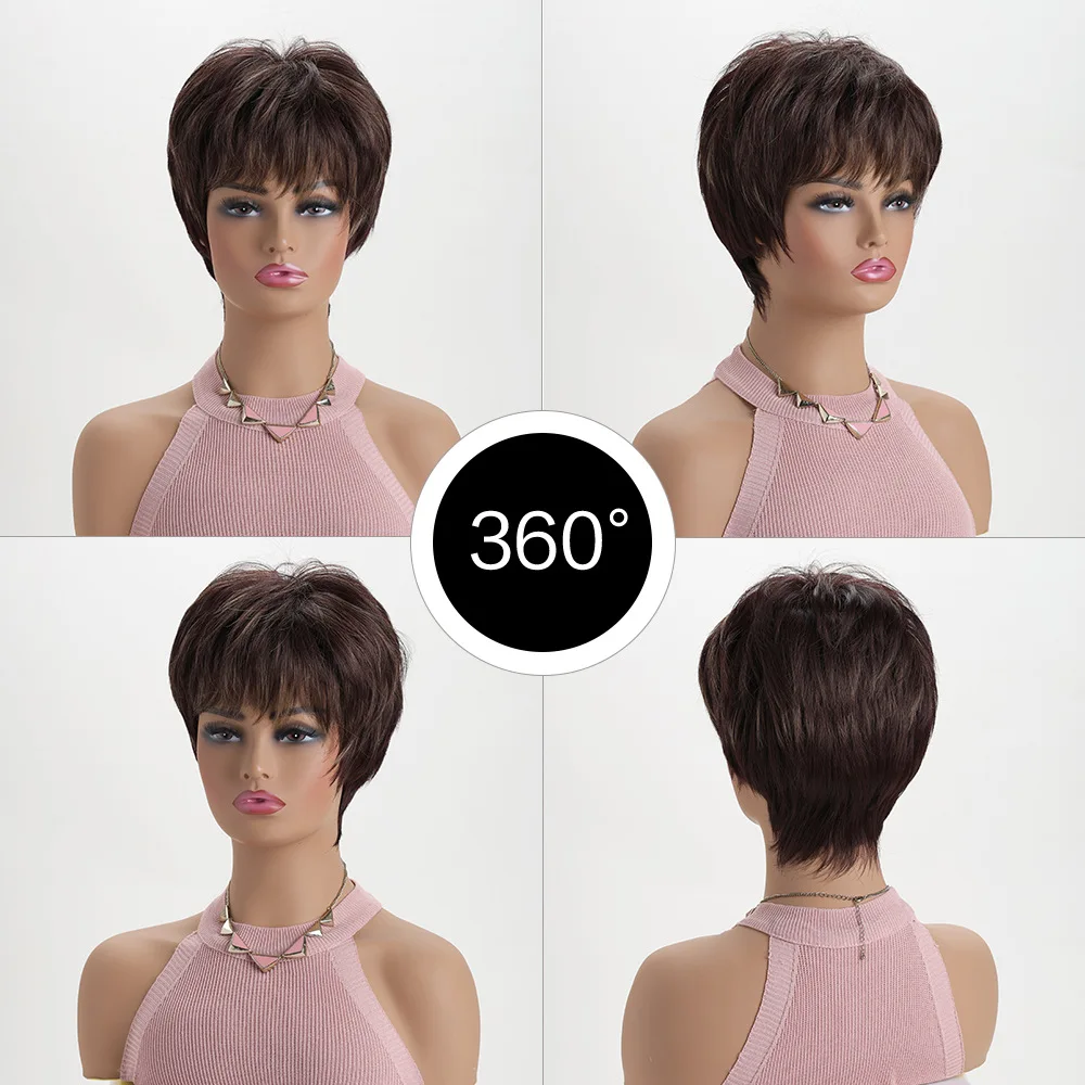 Synthetic Short Curly Wig for Women, Fashionable Cosplay Party Hairpiece, Heat Resistant Fiber, Stylish Ladies Headwear
