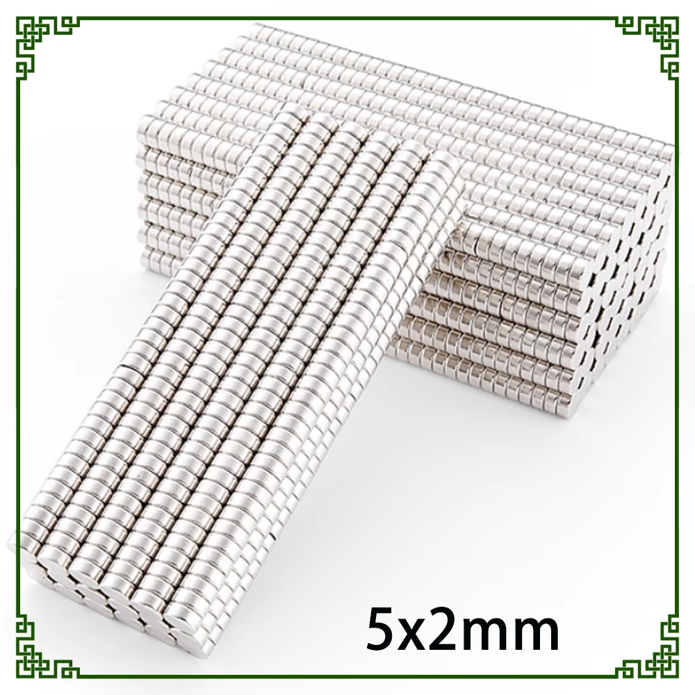5x2mm Round Powerful Magnet 5*2 Mini Small Strong Disc Magnets For Fridge, DIY, Building, Scientific, Craft, Education 5x2