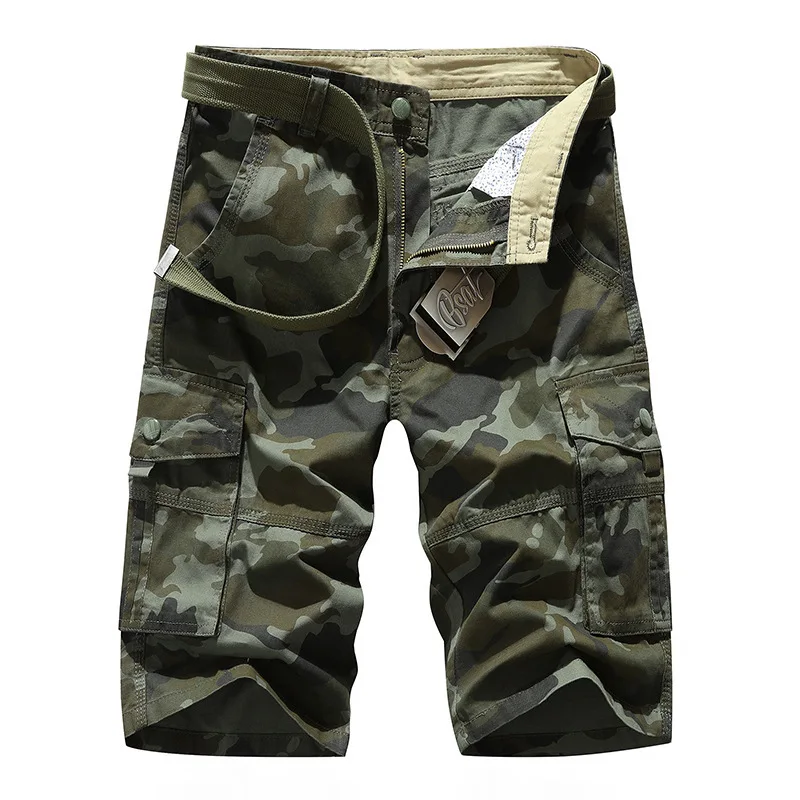 Camouflage Cargo Shorts Men 2024 New Mens Casual Shorts Loose Cotton Work Short Pants Man Plus Size 29-40