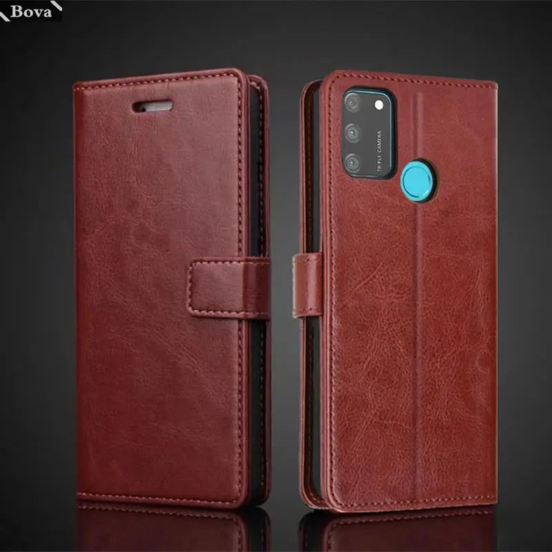 

Card Holder Cover Case for Huawei Honor 9A Pu Leather Flip Cover Retro Wallet Phone Case Honor 9A Business Fundas Coque