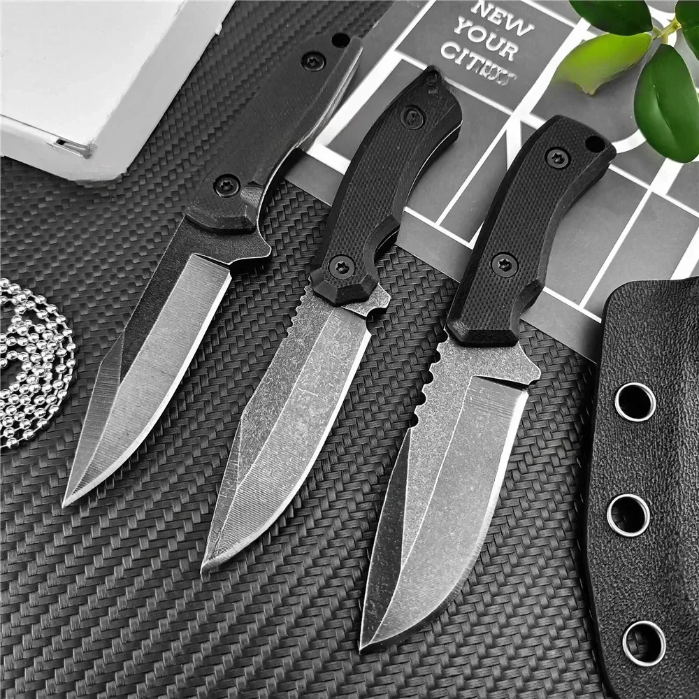 

High Hardness Fixed Blade Knife Black Stonewashed 8Cr13Mov Blade G10 Handle Outdoor EDC Camping Hiking Small Pocketknife