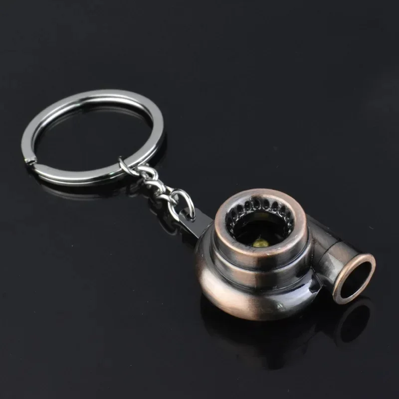 Mini Turbo Turbocharger Keychain Spinning Turbine Key Chain Ring Keyring Keyfob Car Keyring Car Interior Accessories