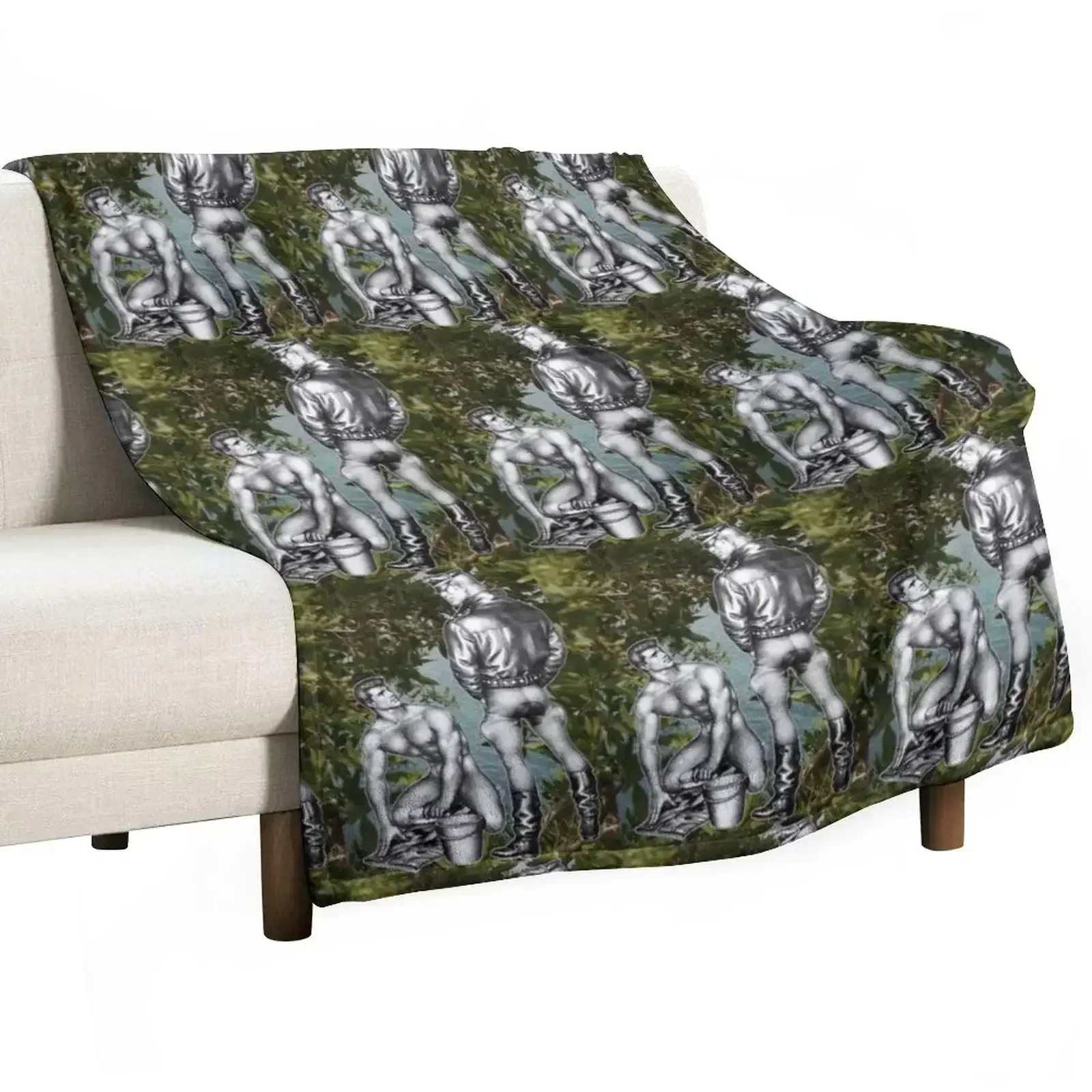 New Tom of Finland Riverside Physique Pictorial Throw Blanket Shaggy Furry for sofa Blankets