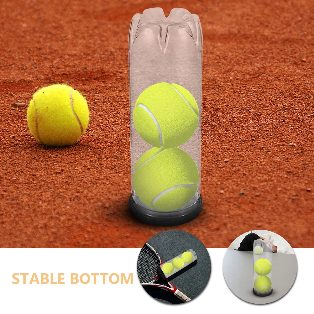 5 pezzi di palline da tennis cilindro trasparente contenitore per tubi in PVC coperchio nero riutilizzabile bottiglia di stoccaggio fornitura sportiva supporto trasparente portatile